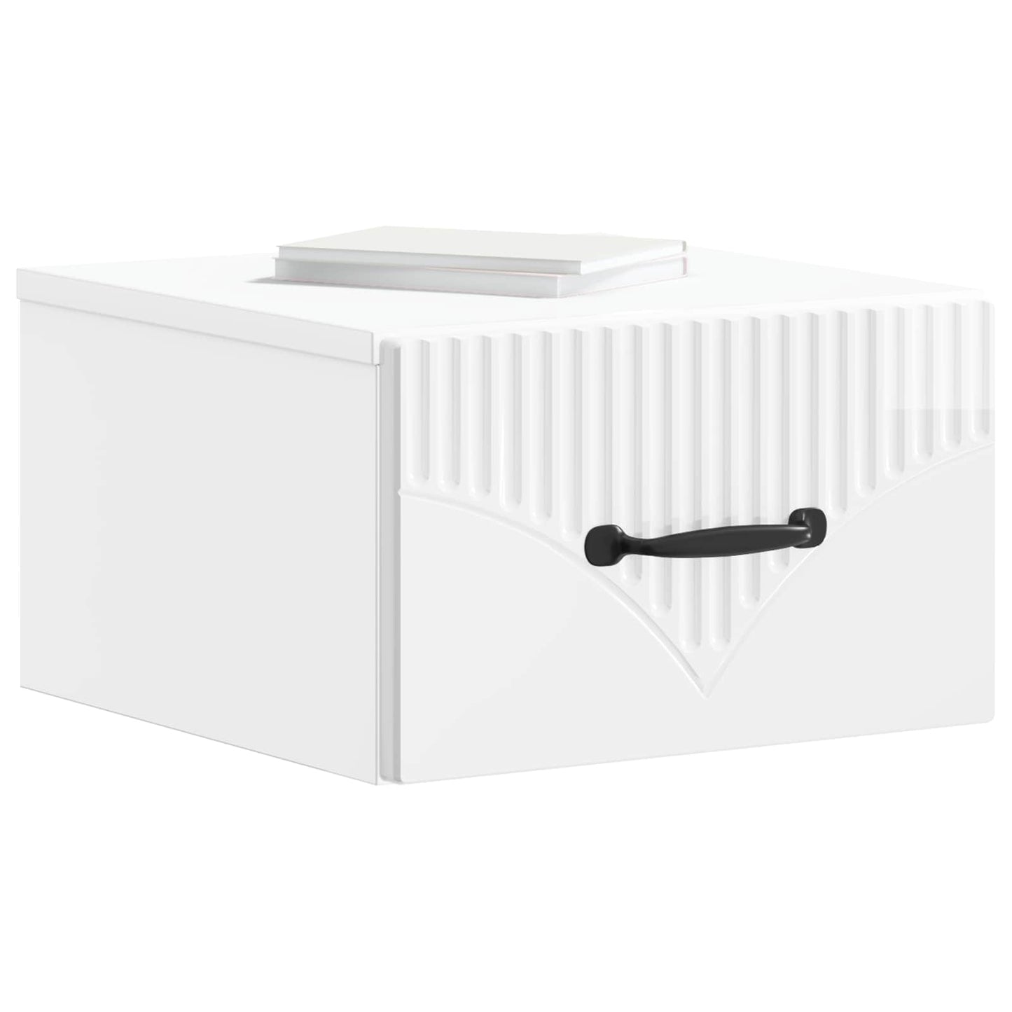 vidaXL Wall-Mounted Bedside Cabinet High Gloss White 34.5 x 33 x 20 cm