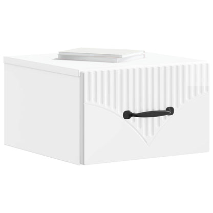 vidaXL Wall-Mounted Bedside Cabinet High Gloss White 34.5 x 33 x 20 cm