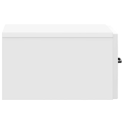 vidaXL Wall-Mounted Bedside Cabinet High Gloss White 34.5 x 33 x 20 cm
