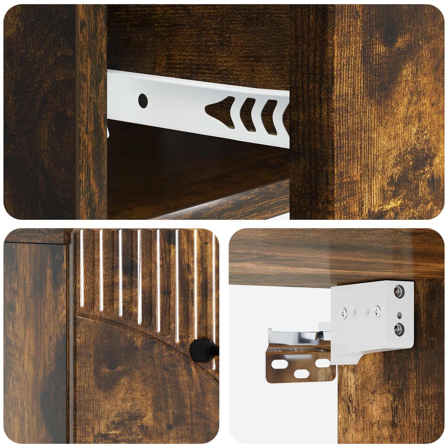 vidaXL Wall-Mounted Bedside Cabinet Smoked Oak 34.5 x 33 x 20 cm
