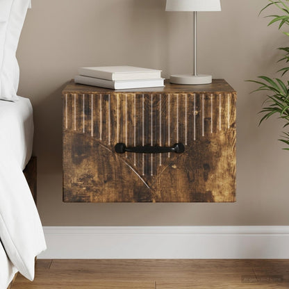 vidaXL Wall-Mounted Bedside Cabinet Smoked Oak 34.5 x 33 x 20 cm