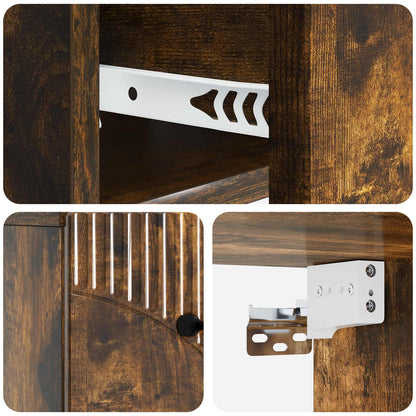 vidaXL Wall-Mounted Bedside Cabinet 2 pcs Smoked Oak 34.5 x 33 x 20 cm