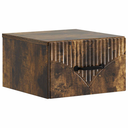 vidaXL Wall-Mounted Bedside Cabinet 2 pcs Smoked Oak 34.5 x 33 x 20 cm