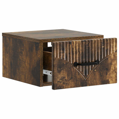 vidaXL Wall-Mounted Bedside Cabinet 2 pcs Smoked Oak 34.5 x 33 x 20 cm