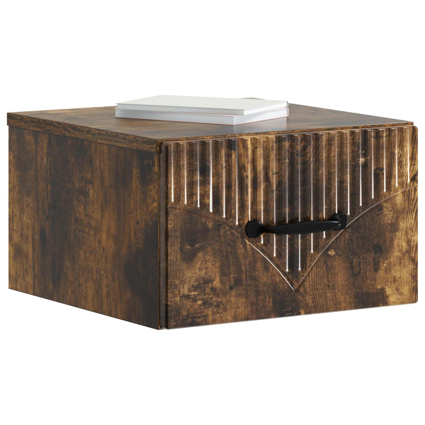vidaXL Wall-Mounted Bedside Cabinet 2 pcs Smoked Oak 34.5 x 33 x 20 cm