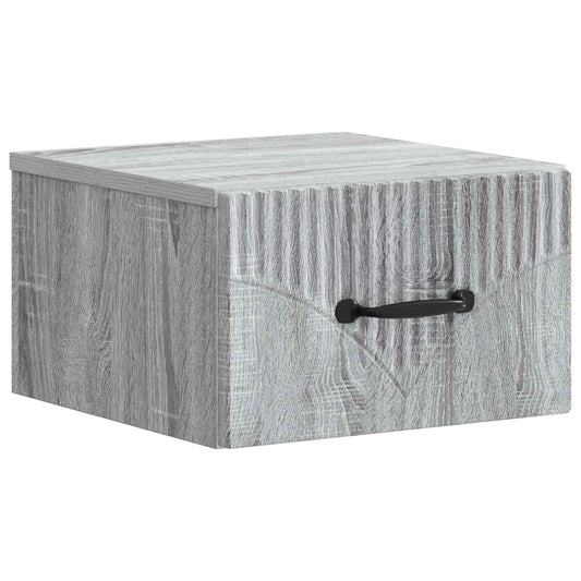 vidaXL Wall-Mounted Bedside Cabinet Grey Sonoma 34.5 x 33 x 20 cm