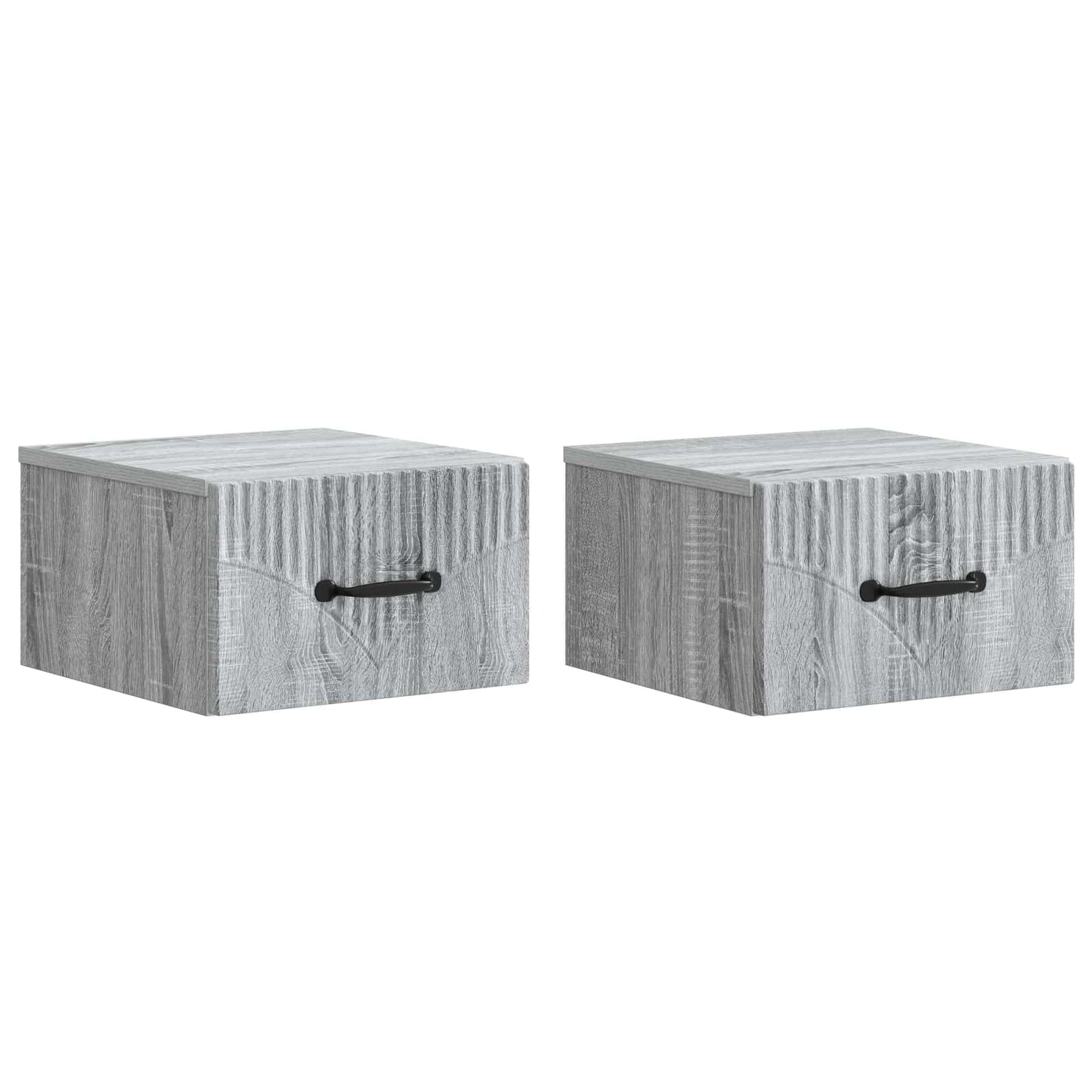 vidaXL Wall-Mounted Bedside Cabinet 2 pcs Grey Sonoma