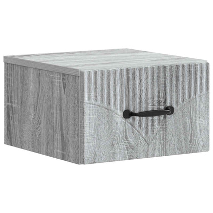 vidaXL Wall-Mounted Bedside Cabinet 2 pcs Grey Sonoma