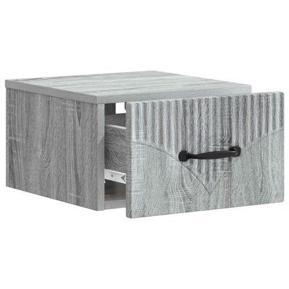 vidaXL Wall-Mounted Bedside Cabinet 2 pcs Grey Sonoma