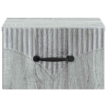 vidaXL Wall-Mounted Bedside Cabinet 2 pcs Grey Sonoma