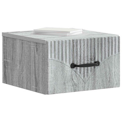 vidaXL Wall-Mounted Bedside Cabinet 2 pcs Grey Sonoma