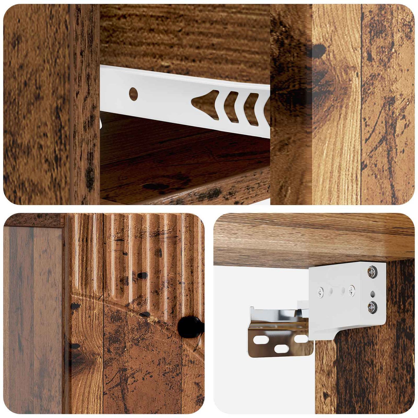 vidaXL Wall-Mounted Bedside Cabinet Old Wood 34.5 x 33 x 20 cm