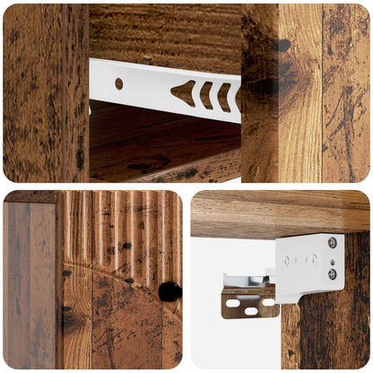 vidaXL Wall-Mounted Bedside Cabinet Old Wood 34.5 x 33 x 20 cm