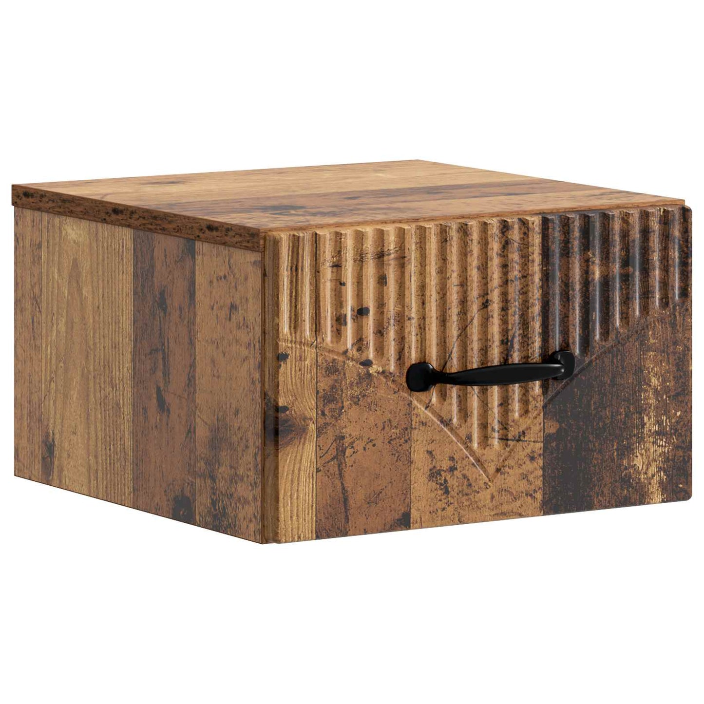 vidaXL Wall-Mounted Bedside Cabinet Old Wood 34.5 x 33 x 20 cm
