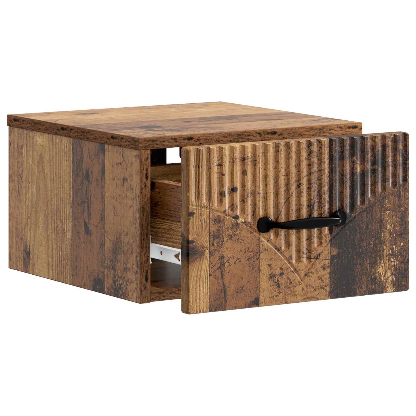 vidaXL Wall-Mounted Bedside Cabinet Old Wood 34.5 x 33 x 20 cm