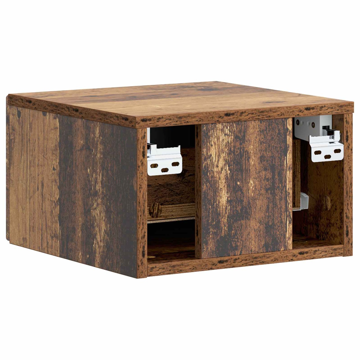 vidaXL Wall-Mounted Bedside Cabinet Old Wood 34.5 x 33 x 20 cm