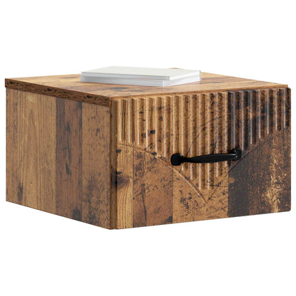 vidaXL Wall-Mounted Bedside Cabinet Old Wood 34.5 x 33 x 20 cm