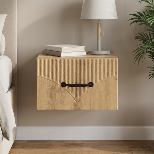 vidaXL Wall-Mounted Bedside Cabinet Artisan Oak 34.5 x 33 x 20 cm