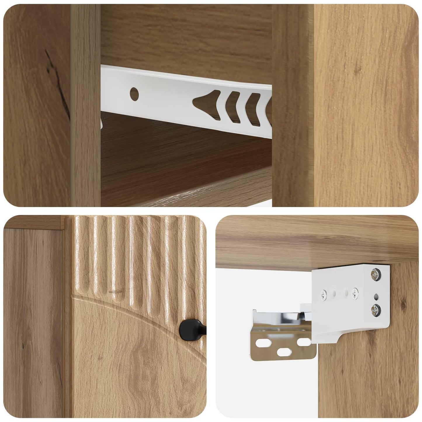 vidaXL Wall-Mounted Bedside Cabinet 2 pcs Artisan Oak