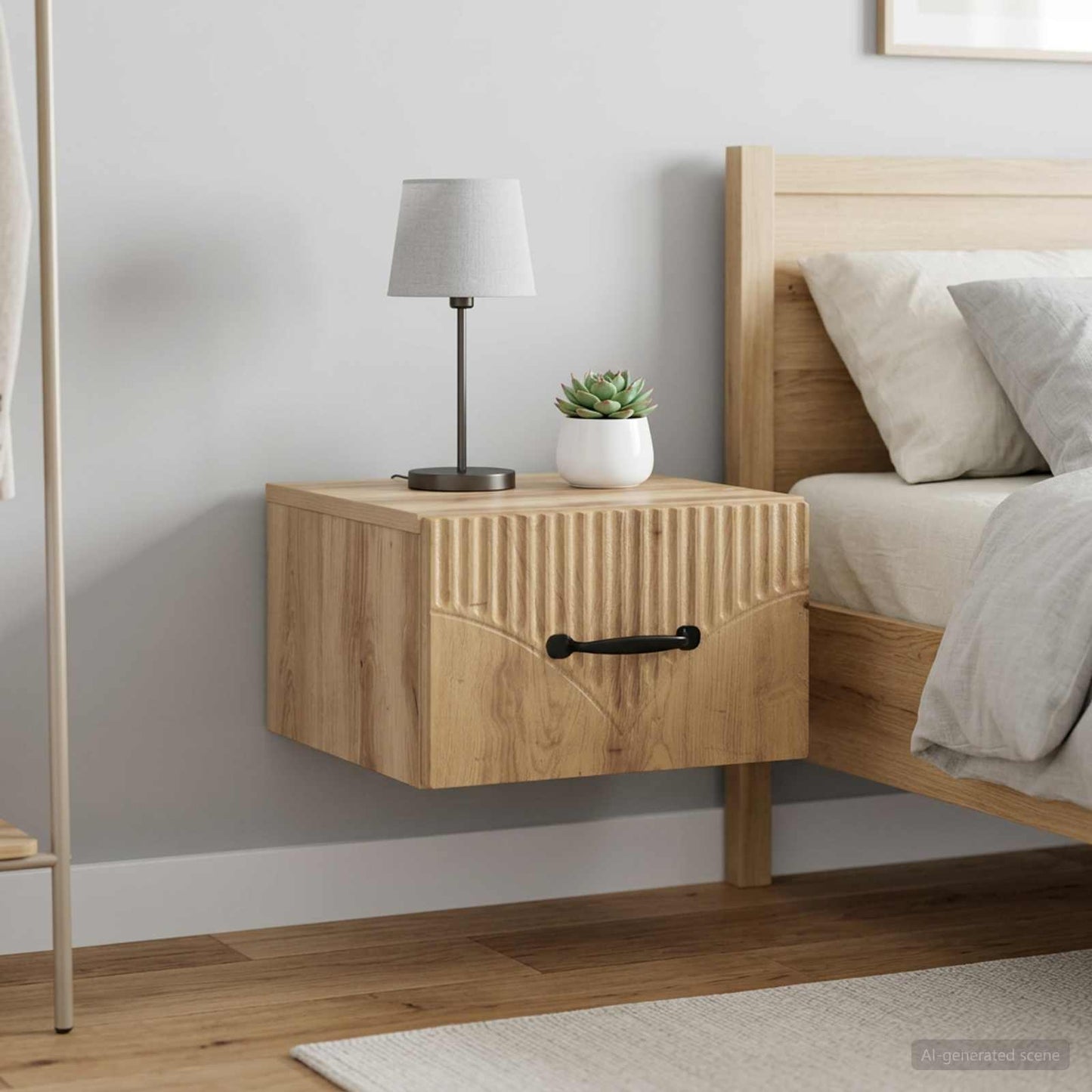 vidaXL Wall-Mounted Bedside Cabinet 2 pcs Artisan Oak