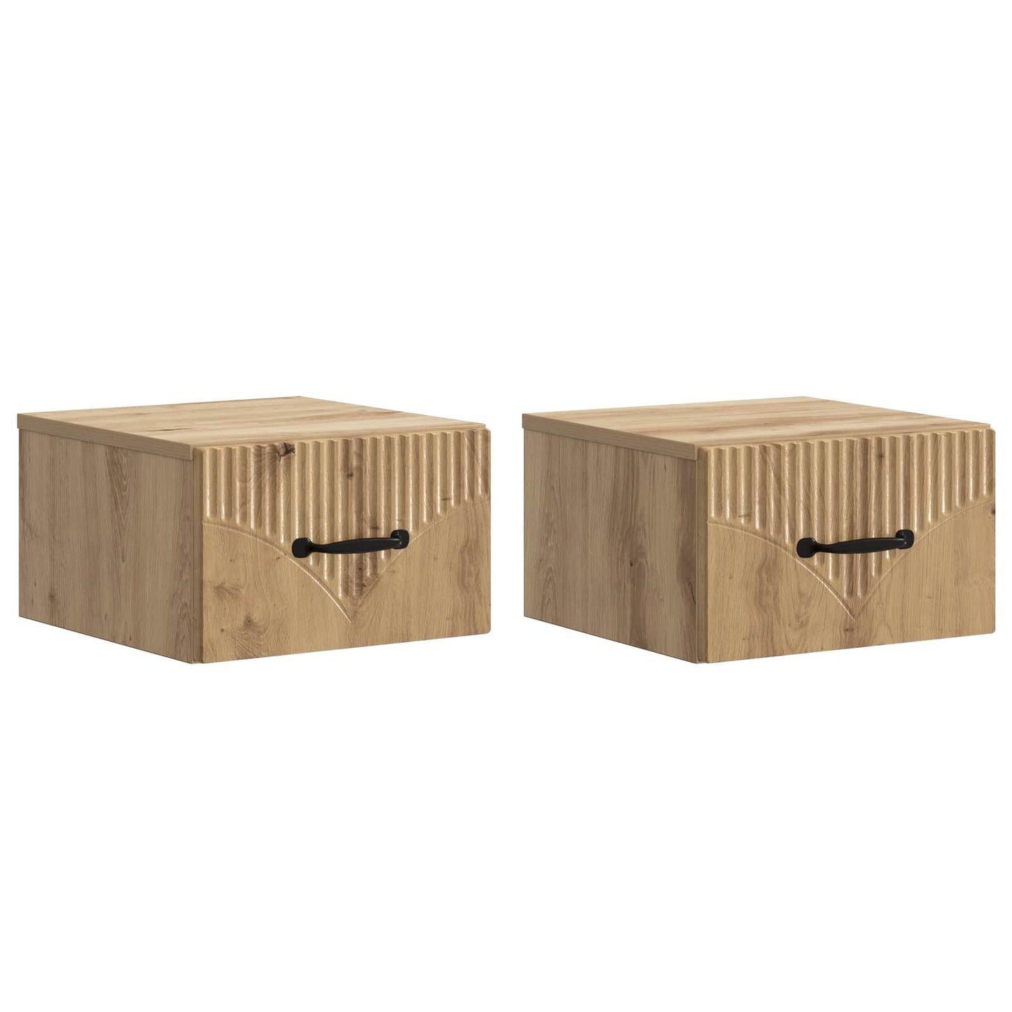 vidaXL Wall-Mounted Bedside Cabinet 2 pcs Artisan Oak