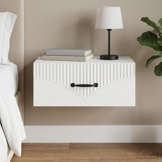 vidaXL Wall-Mounted Bedside Cabinet White 49 x 34.5 x 20 cm