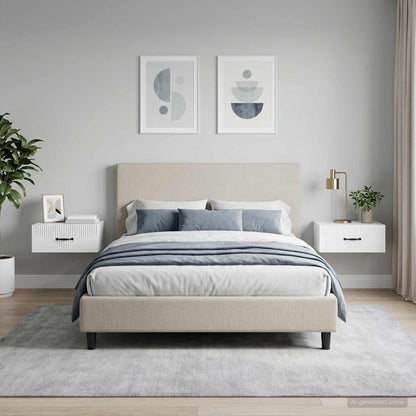 vidaXL Wall-Mounted Bedside Cabinet 2 pcs White 49 x 34.5 x 20 cm
