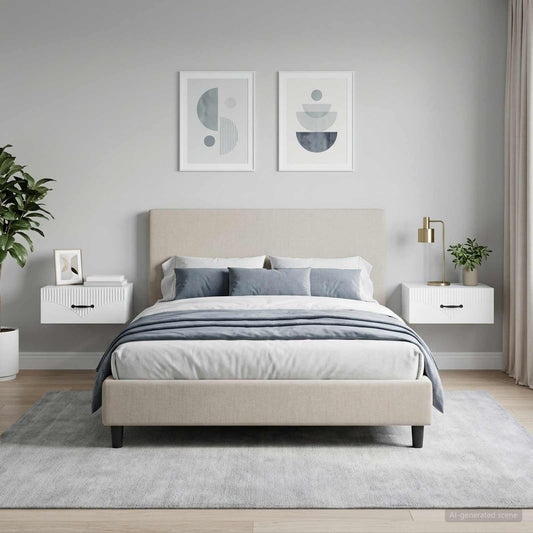 vidaXL Wall-Mounted Bedside Cabinet 2 pcs White 49 x 34.5 x 20 cm
