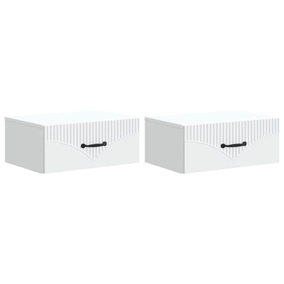 vidaXL Wall-Mounted Bedside Cabinet 2 pcs White 49 x 34.5 x 20 cm