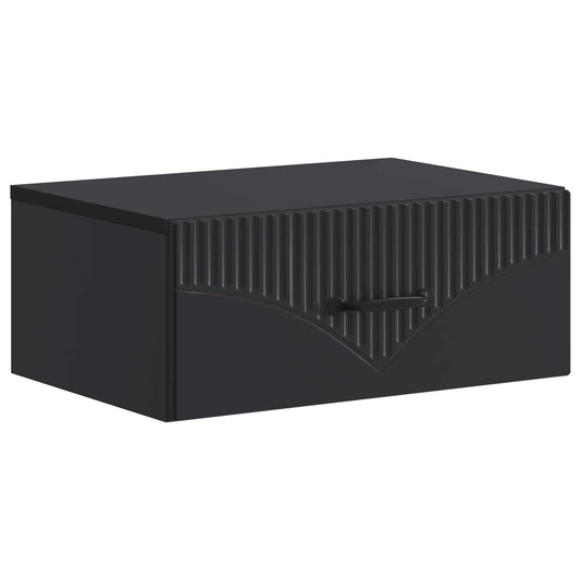 vidaXL Wall-Mounted Bedside Cabinet Black 49 x 34.5 x 20 cm