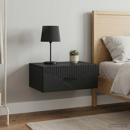 vidaXL Wall-Mounted Bedside Cabinet 2 pcs Black 49 x 34.5 x 20 cm