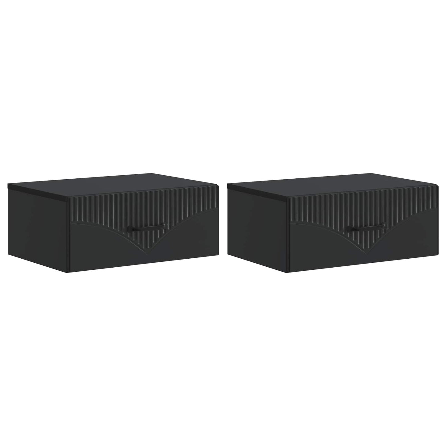 vidaXL Wall-Mounted Bedside Cabinet 2 pcs Black 49 x 34.5 x 20 cm