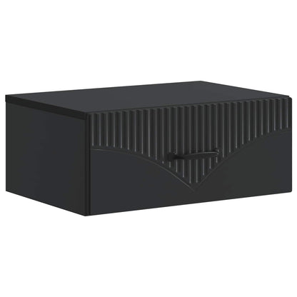 vidaXL Wall-Mounted Bedside Cabinet 2 pcs Black 49 x 34.5 x 20 cm