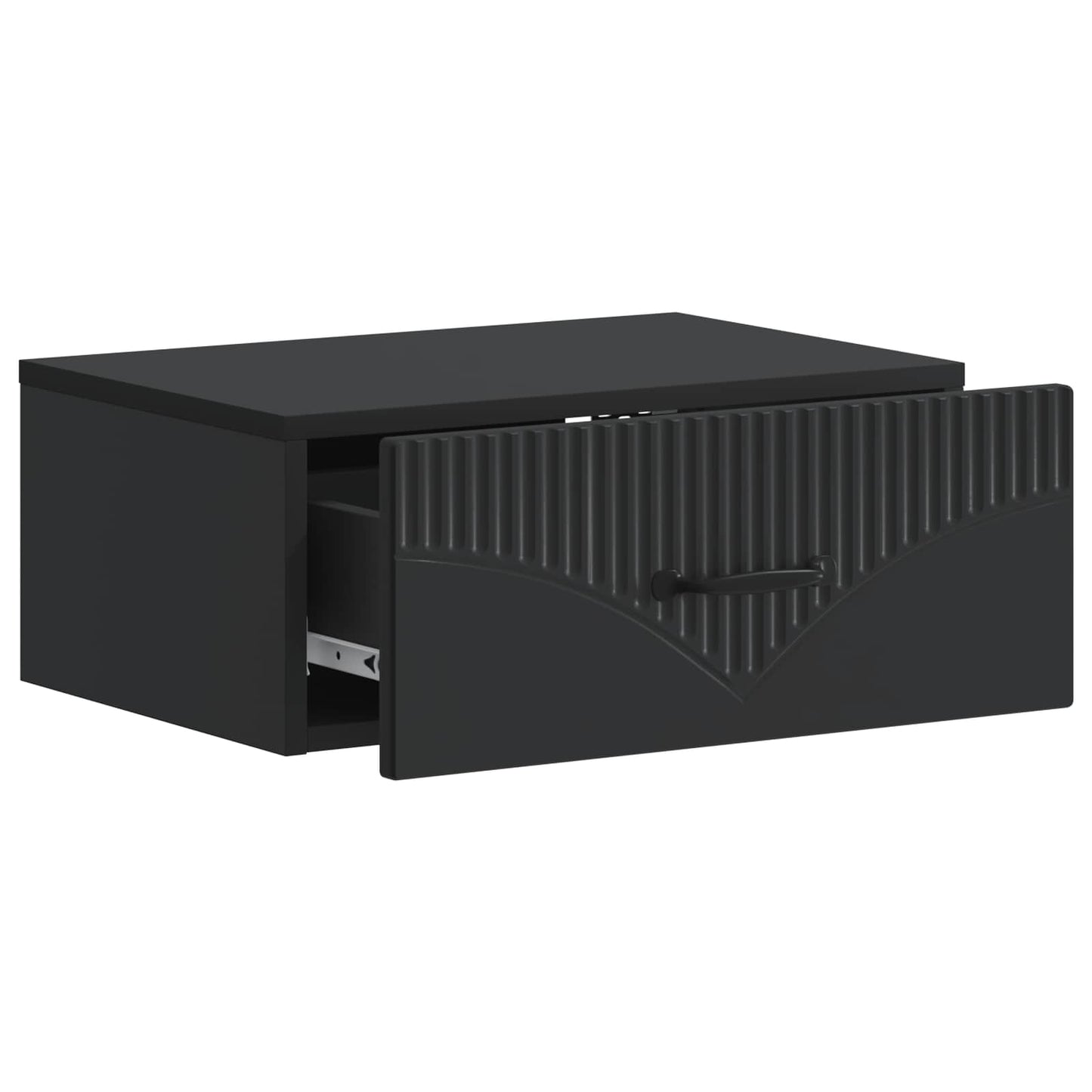 vidaXL Wall-Mounted Bedside Cabinet 2 pcs Black 49 x 34.5 x 20 cm