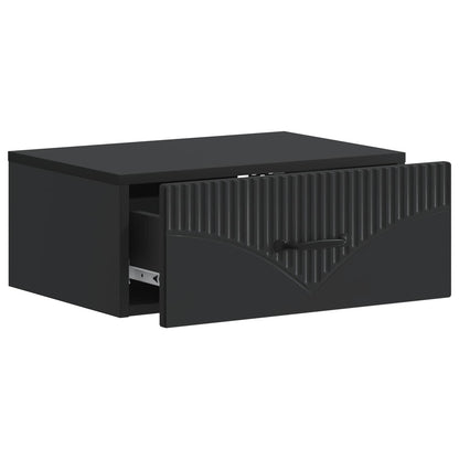 vidaXL Wall-Mounted Bedside Cabinet 2 pcs Black 49 x 34.5 x 20 cm