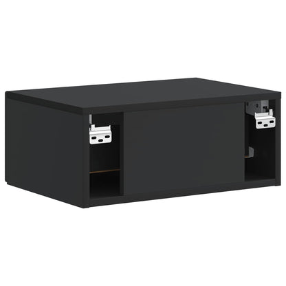 vidaXL Wall-Mounted Bedside Cabinet 2 pcs Black 49 x 34.5 x 20 cm