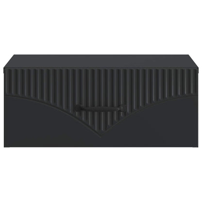 vidaXL Wall-Mounted Bedside Cabinet 2 pcs Black 49 x 34.5 x 20 cm