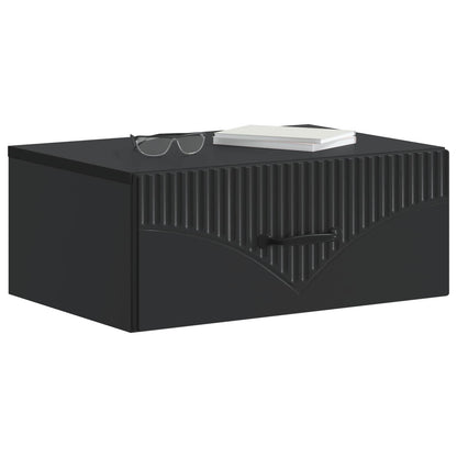 vidaXL Wall-Mounted Bedside Cabinet 2 pcs Black 49 x 34.5 x 20 cm