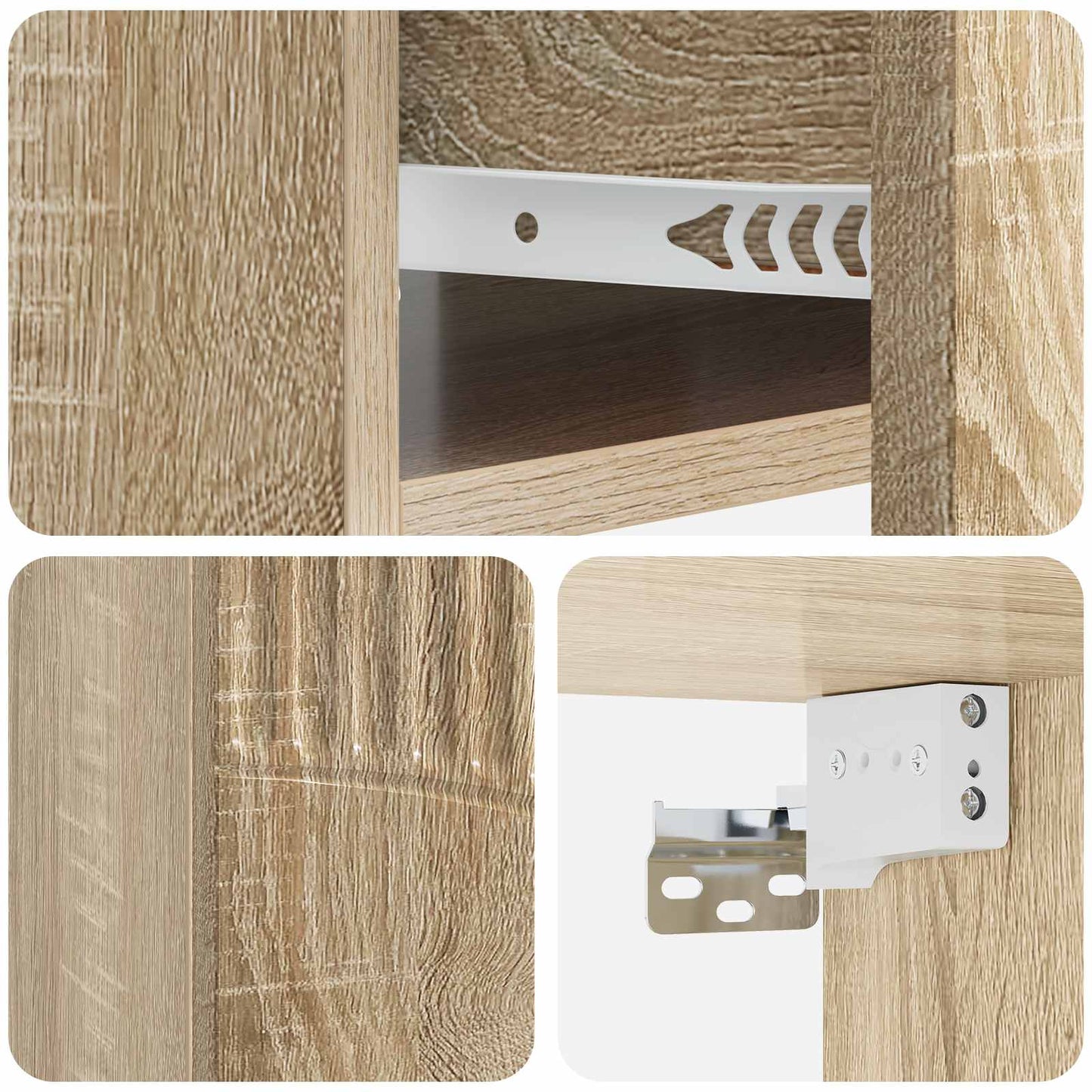vidaXL Wall-Mounted Bedside Cabinet Sonoma Oak 49 x 34.5 x 20 cm