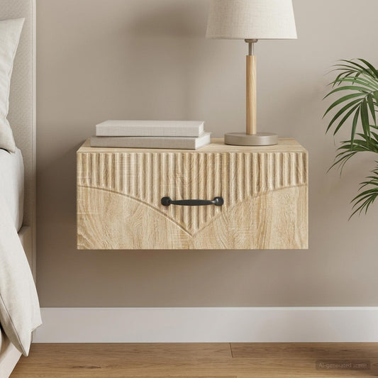 vidaXL Wall-Mounted Bedside Cabinet Sonoma Oak 49 x 34.5 x 20 cm