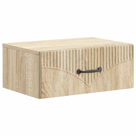vidaXL Wall-Mounted Bedside Cabinet Sonoma Oak 49 x 34.5 x 20 cm