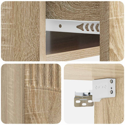 vidaXL Wall-Mounted Bedside Cabinet 2 pcs Sonoma Oak 49 x 34.5 x 20 cm