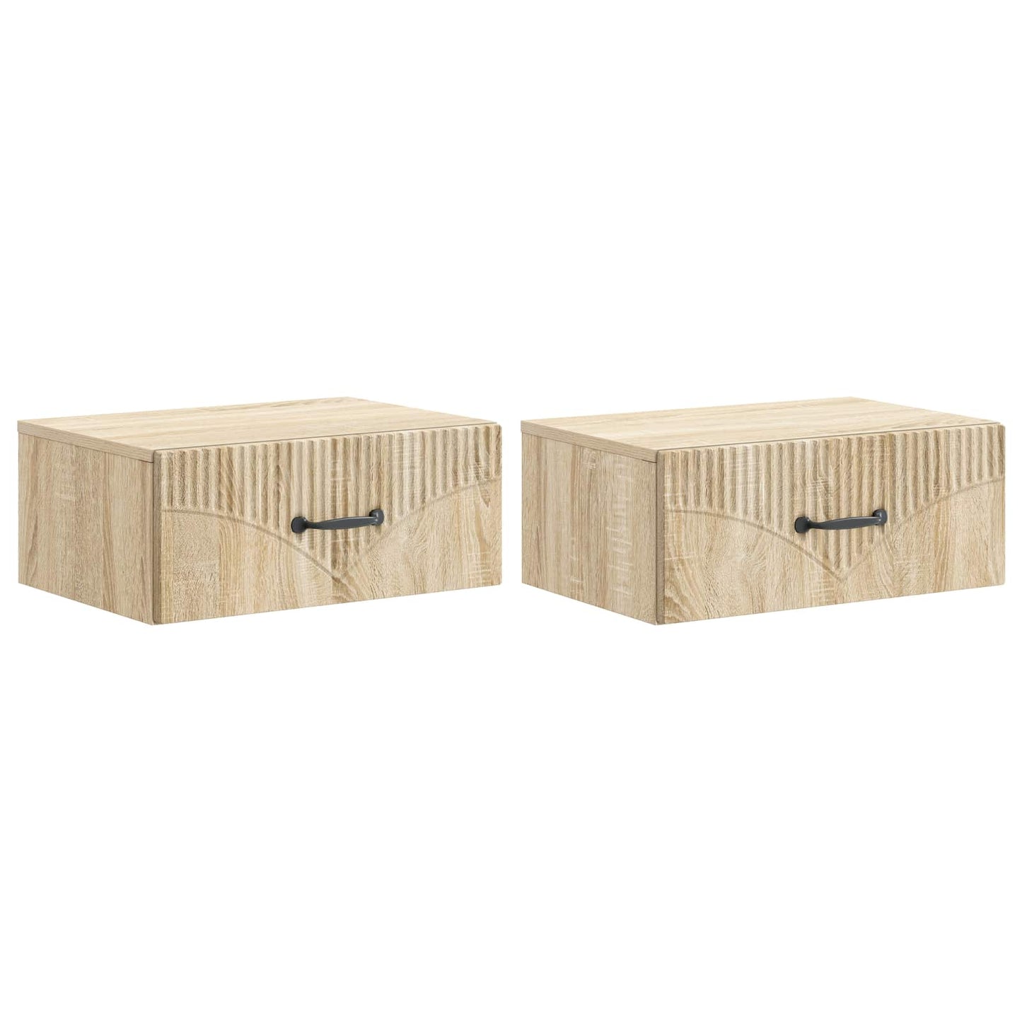 vidaXL Wall-Mounted Bedside Cabinet 2 pcs Sonoma Oak 49 x 34.5 x 20 cm