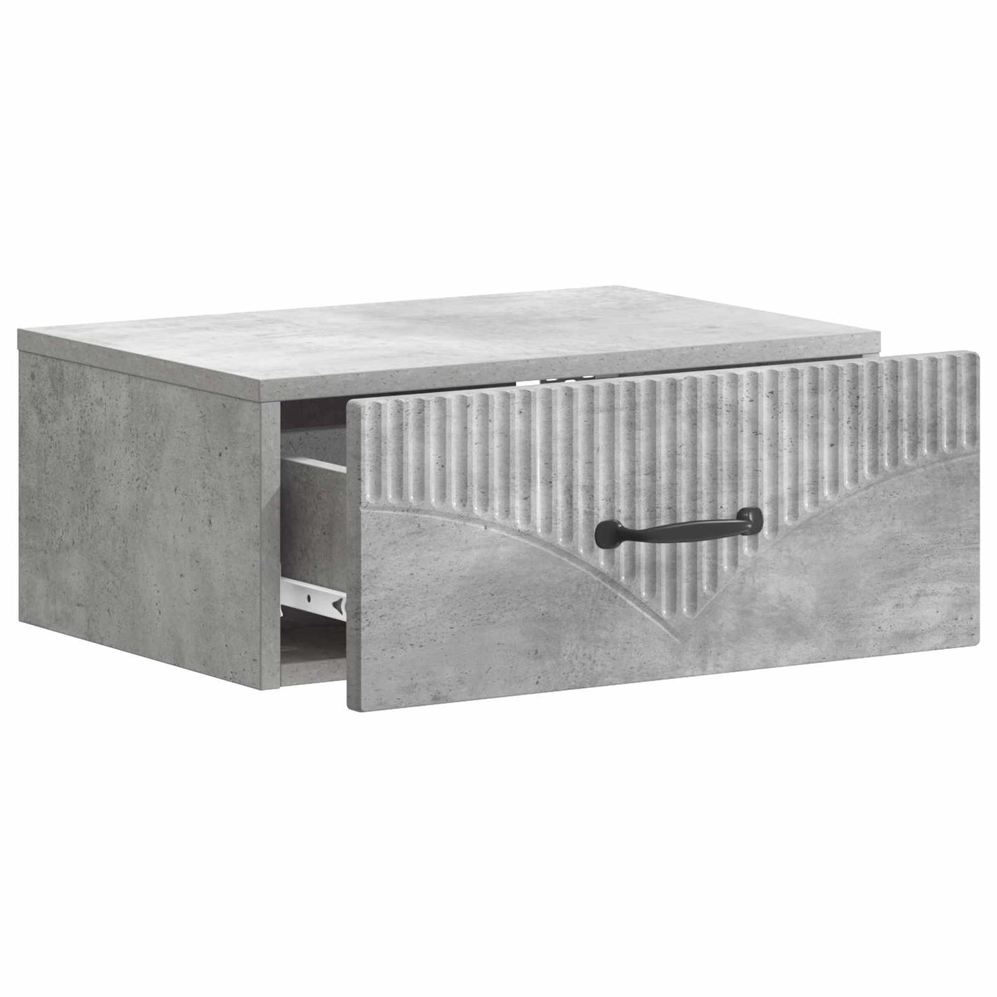 vidaXL Wall-Mounted Bedside Cabinet Concrete Grey 49 x 34.5 x 20 cm