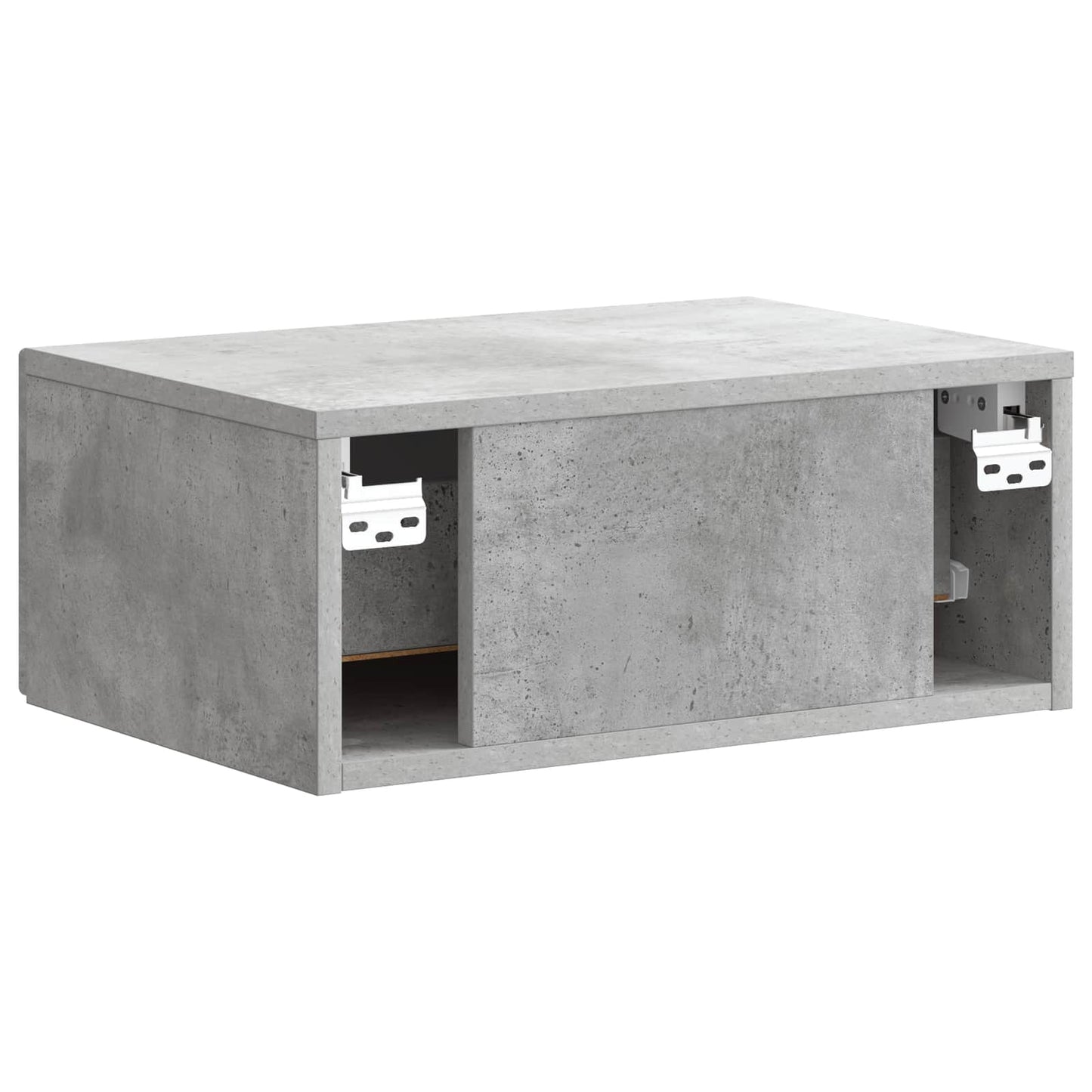 vidaXL Wall-Mounted Bedside Cabinet Concrete Grey 49 x 34.5 x 20 cm