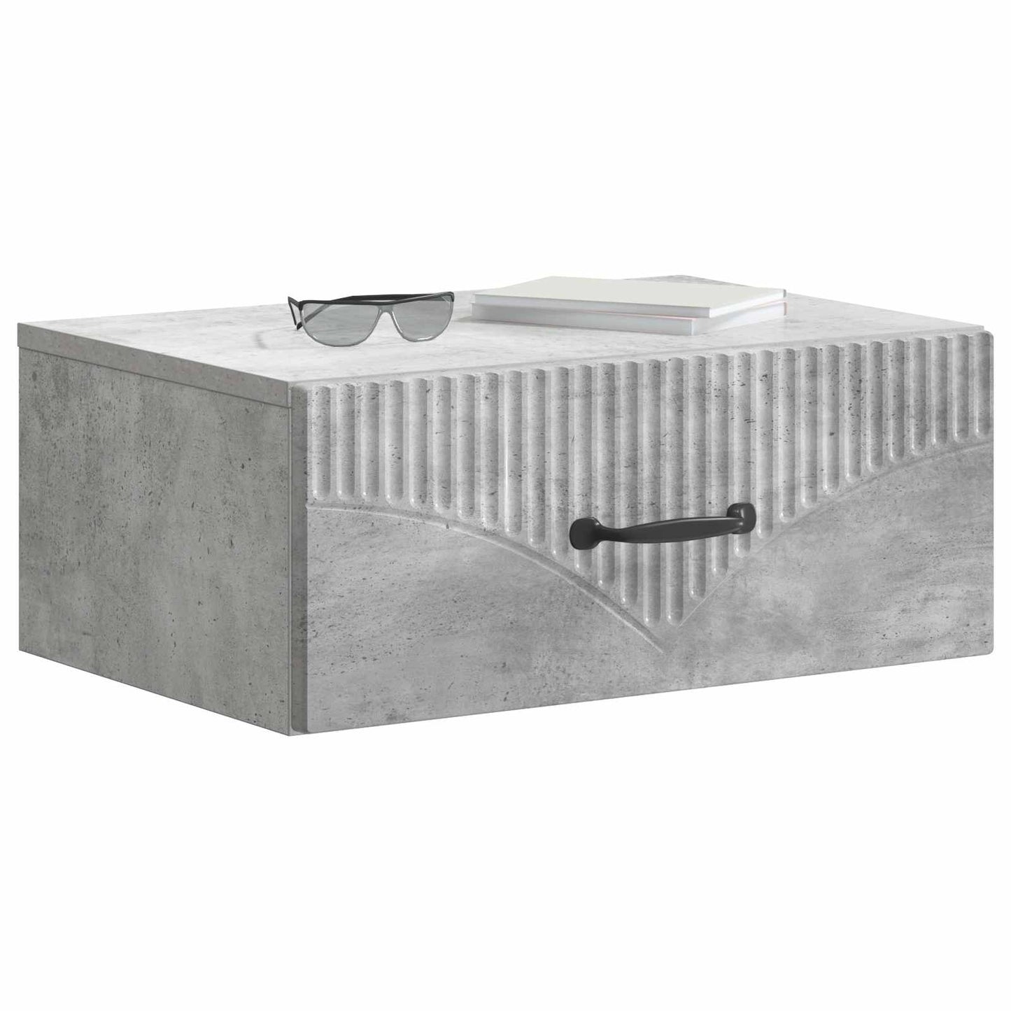 vidaXL Wall-Mounted Bedside Cabinet Concrete Grey 49 x 34.5 x 20 cm