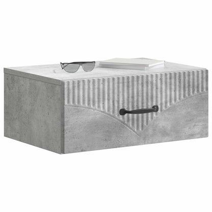 vidaXL Wall-Mounted Bedside Cabinet Concrete Grey 49 x 34.5 x 20 cm