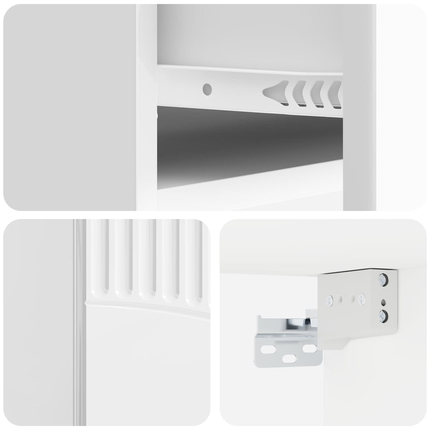 vidaXL Wall-Mounted Bedside Cabinet High Gloss White 49 x 34.5 x 20 cm