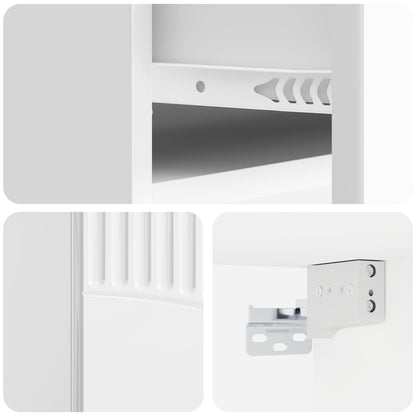 vidaXL Wall-Mounted Bedside Cabinet High Gloss White 49 x 34.5 x 20 cm