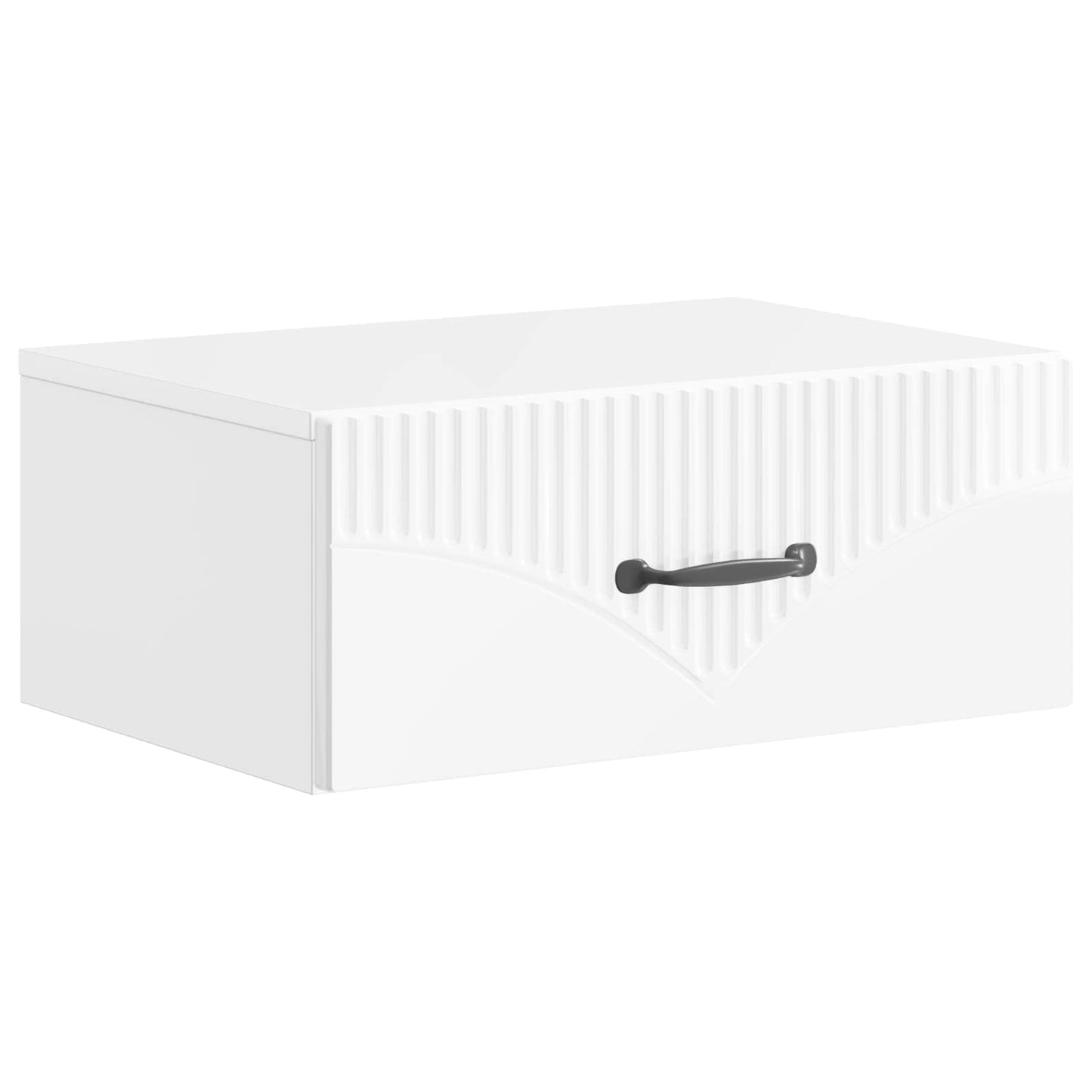 vidaXL Wall-Mounted Bedside Cabinet High Gloss White 49 x 34.5 x 20 cm